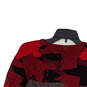 Mens Red Black Knitted Long Sleeve Crew Neck Stretch Pullover Sweater Sz L image number 4