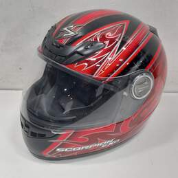 Scorpion Cycle EXO-400 Red/Black/Silver Motorcycle Helmet Size S / 6 7/8 - 7