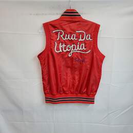 Diesel Red Embroidered Full Zip Vest WM Size L alternative image