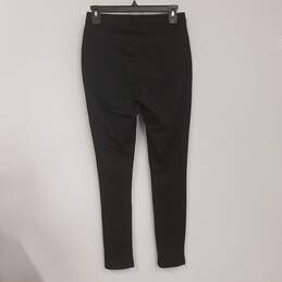 NWT Womens Black Stretch Button Fly Flat Front Compression Pants Size 4