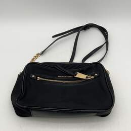 Michael Kors Womens Black Gold Adjustable Strap Zipper Crossbody Bag alternative image