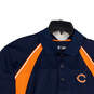 Mens Blue Chicago Bears Colors Spread Collar Short Sleeve Polo Shirt Size L image number 3