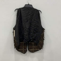 NWT Womens Brown Black Sleeveless Regular Fit Open Front Vest Size 2XL alternative image