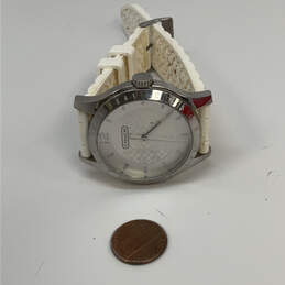 Designer Coach Stainless Steel Silicone Strap Round Analog Wristwatch alternative image