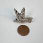 Designer Swarovski Silver-Tone Crystal Cut Stone Hummingbird Brooch Pin image number 3