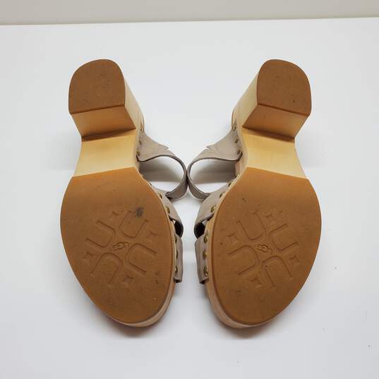 UGG Australia Jennie Womens Buff Beige Leather Studded Wood Shoes Sandals Size 10 image number 5