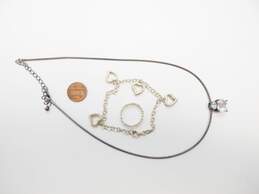 Avon Sterling Silver CZ Pendant Necklace & Heart Jewelry 19.9g alternative image
