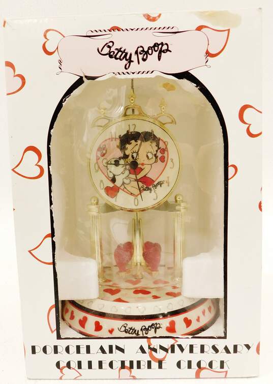 Betty Boop Porcelain Anniversary Collectible Clock IOB image number 1