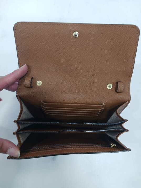 Michael Kors Brown Faux Leather Clutch/Wallet image number 2