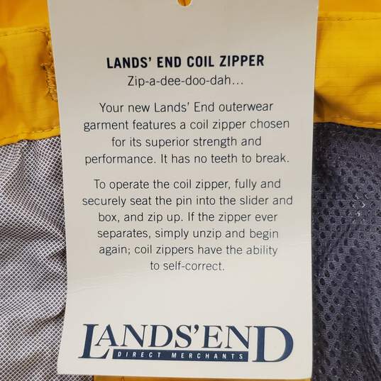Land's End Men Yellow Rain Coat XL NWT image number 5
