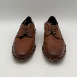 Mens Orlando 100967 Brown Leather Round Toe Lace Up Derby Dress Shoes Sz 11