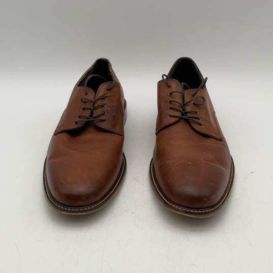 Mens Orlando 100967 Brown Leather Round Toe Lace Up Derby Dress Shoes Sz 11 image number 1