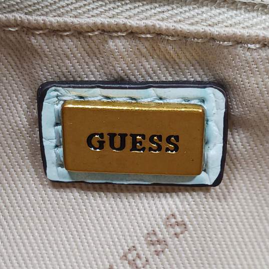 Women's Guess Katey Croc Embossed Mini Stop Handle Purse image number 5