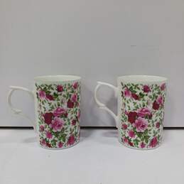 2 Rose of Elegance Fine Bone China Tea Cups