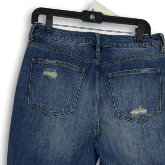 Womens Blue Denim 5-Pocket Design Distressed Boyfriend Jeans Size 29 image number 4