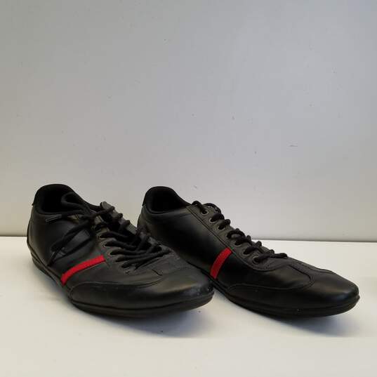 Lacoste Misano Sport 317 Black/Red Leather Casual Shoes Men's Size 13 image number 3