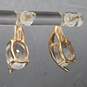 10K Yellow Gold Clear Quartz Stud Earrings - 2.65g image number 3