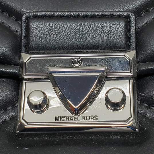 Michael Kors Serena Black Quilted Leather Shoulder Bag image number 2