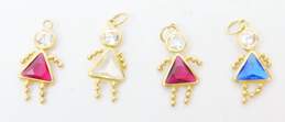 14K Yellow Gold Variety Faux Birthstone Colorful CZ Figural Pendants Charms 3.7g alternative image
