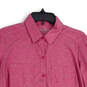 Womens Purple Heather Long Sleeve Collared Button-Up Shirt Size Medium image number 3