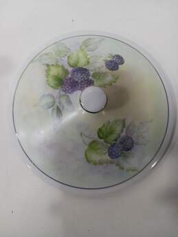 White w/ Grape Design Crown Empire Serving Bowl w/ Lid alternative image