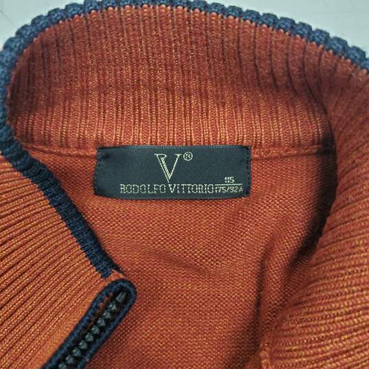 Rodolfo Vittorio Quarter Zip Pullover Sweater Size 175/92A (M) image number 3