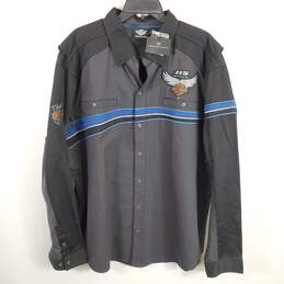 Harley Davidson Men Black Button Up Shirt 2XL NWT