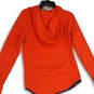 Womens Orange Thumb Hole Long Sleeve Drawstring Pullover Hoodie Size Small image number 4