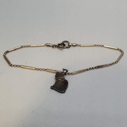 Sterling Silver Assorted Gemstone Bar Bead 6 3/4inch Bracelet Dangle Earring Jewelry Bundle 3pcs 13.3g image number 4