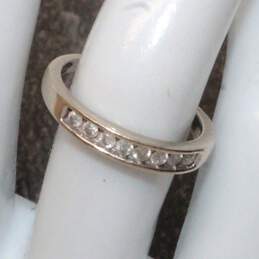 10K White Gold Eight Stone Diamond Ring Band Size 7 - 2.1g