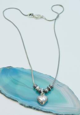 Romantic Sterling Silver Heart Pendant Necklace & Toggle Bracelet & Heart Earrings 31.6g alternative image