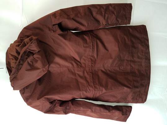 The North Face Burgundy Polyester Long Coat Size S image number 2