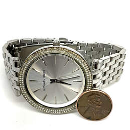 Designer Michael Kors MK-3190 Silver-Tone Round Dial Analog Wristwatch