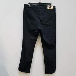 Womens Black Denim Dark Wash Pockets Stretch Straight Leg Jeans Size 42