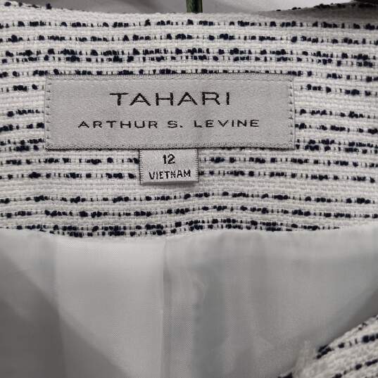 Tahari Arthur S. Levine Women's Kellianne White & Navy Pant Suit Size 12 NWT image number 3