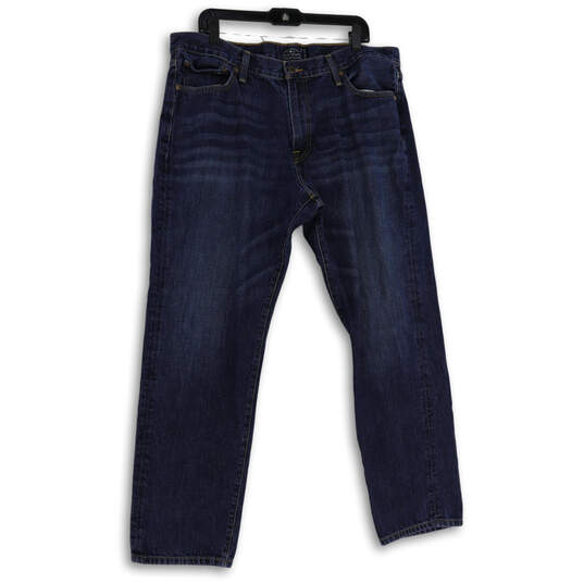 Mens Blue Denim Medium Wash 5-Pocket Design Straight Leg Jeans Size 38X32 image number 1