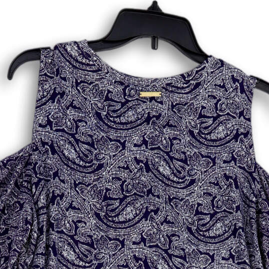 NWT Womens Blue Paisley Cold Shoulder Long Sleeve Tunic Top Size 1X image number 4