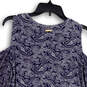 NWT Womens Blue Paisley Cold Shoulder Long Sleeve Tunic Top Size 1X image number 4