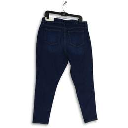 NWT Loft Outlet Womens Blue Denim Dark Wash Skinny Fit Mid Rise Ankle Jeans 14P alternative image