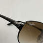 Mens Black Brown Polycarbonate Frame Gradient Aviator Sunglasses image number 3
