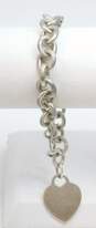 Tiffany & Co 925 Heart Tag Cable Chain Bracelet 34.9g image number 3