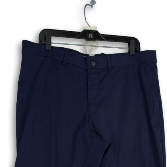 NWT Nike Mens Blue Flat Front Standard Fit Straight Leg Chino Pants Size 38X30 image number 3