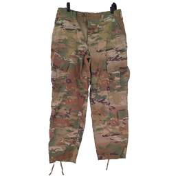 Mens Multicolor Camouflage Flat Front Straight Leg Cargo Pants Size Medium Short