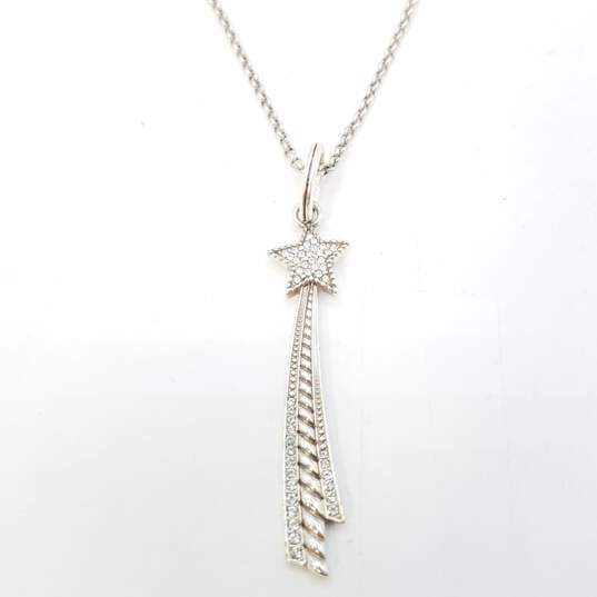 Brighton Silver Tone Crystal ( Wish Upon A Star ) Shooting Star Amulet 20 In Necklace 11.0g image number 2