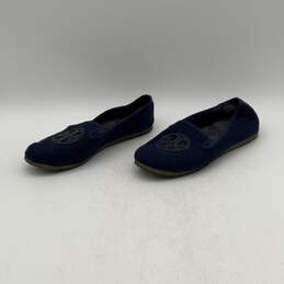 Tory Burch Womens Billy Navy Blue Round Toe Slip On Loafer Flat Slippers Size 7