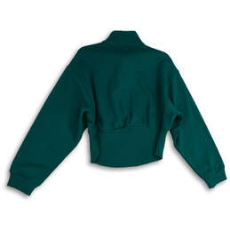 NWT Womens Green Mock Neck Long Sleeve 1/2 Zip Pullover Sweatshirt Size XL alternative image
