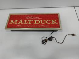 Vintage Lighted Malt Duck 19.5 in. x 7 in, Sign