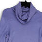 Womens Purple Knitted Long Sleeve Turtle Neck Pullover Sweater Size XS image number 3