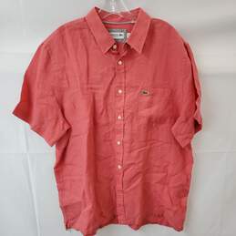 Lacoste Coral Short Sleeve Button Up in Men's Size XL