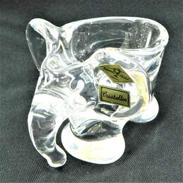 Vannes Le Chatel Art Glass ELEPHANT Crystal Trinket Dish ~ Made in France